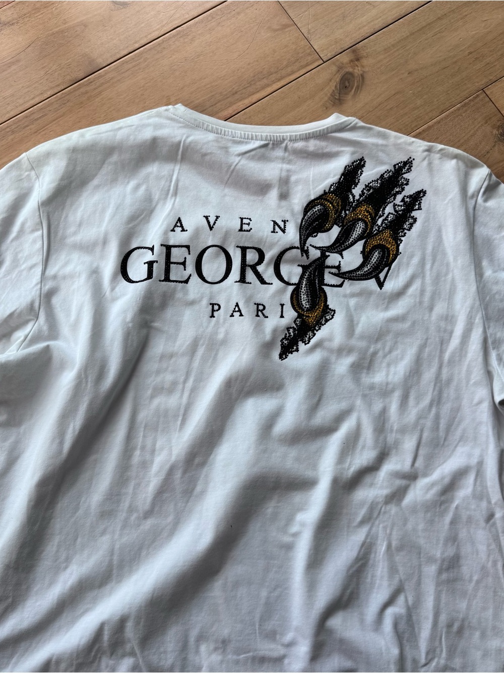 Avenue George V White Short-Sleeve Tee rhinestone Colorful Headdress Graphic XXL - Picture 8 of 10
